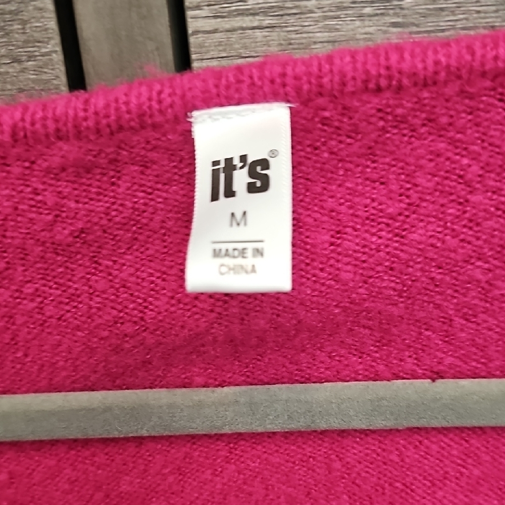 Pink Ribbed Button-Up Sweater - Picture 2 of 4